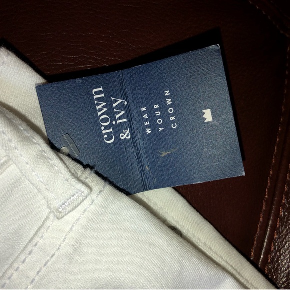 Crown & Ivy skinny jeans white size 12R stretchy waist band with Lycra. NWT - Picture 5 of 8